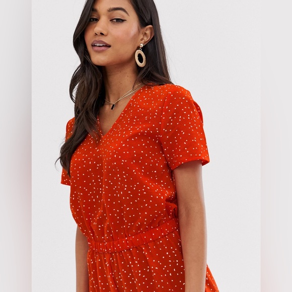 Ichi Jumpsuit V-Neck Short sleeve Wide-cut, cropped leg Relaxed fit Size Medium - Picture 4 of 9